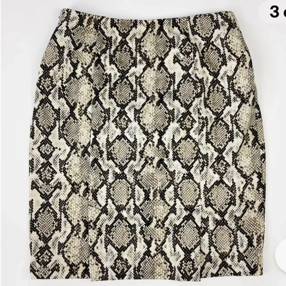 Vintage Michael Kors Sz 6 Snake Mamba Print Knit Pencil Skirt Side Zip Lined EUC